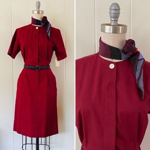 XS Vintage 70s Maroon Uniform by Malia Dress